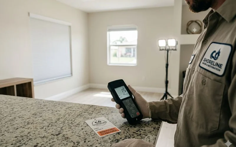 Decontaminated room after professional biohazard cleanup