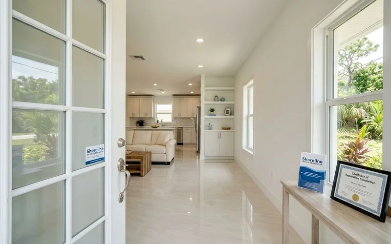 Restored home after complete flood damage restoration