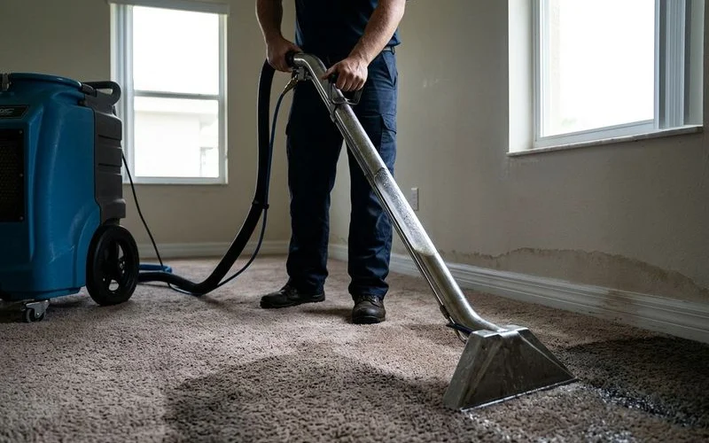Water extraction equipment deployed in a residential property