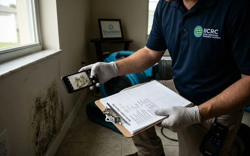 Insurance documentation for mold remediation claim